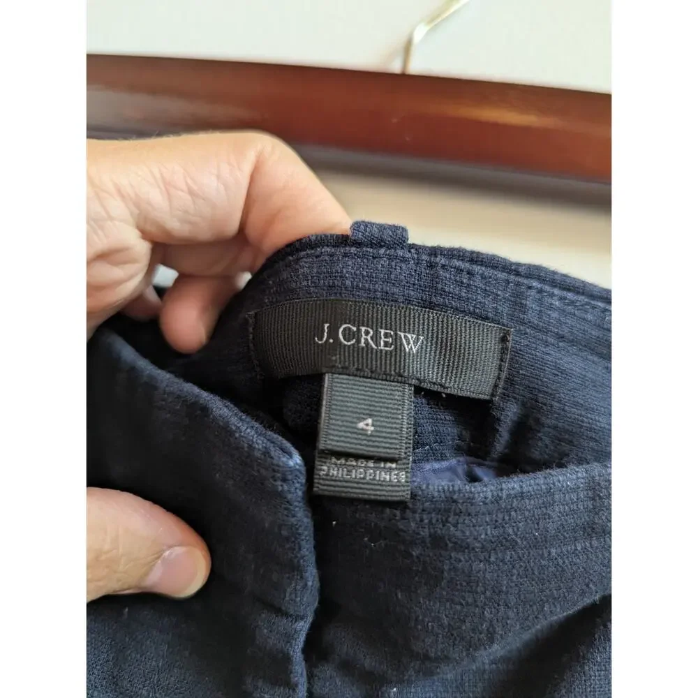 J. Crew Women's 4 Navy Scalloped Shorts